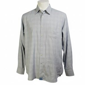 Peter Millar Vintage Button Down Long Sleeve Dress Shirt Mens XXL Blue Plaid